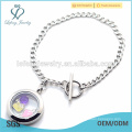 316l Edelstahl Silber Schmuck Kette mit magnetischen Ebene schwimmenden Charme locket